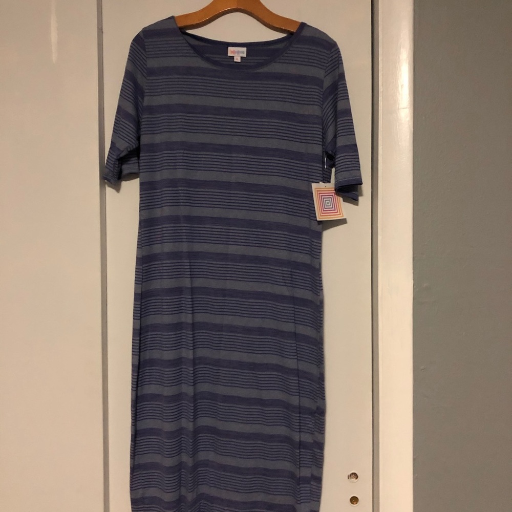 LulaRoe Purple Stripe Julia Dress size XL